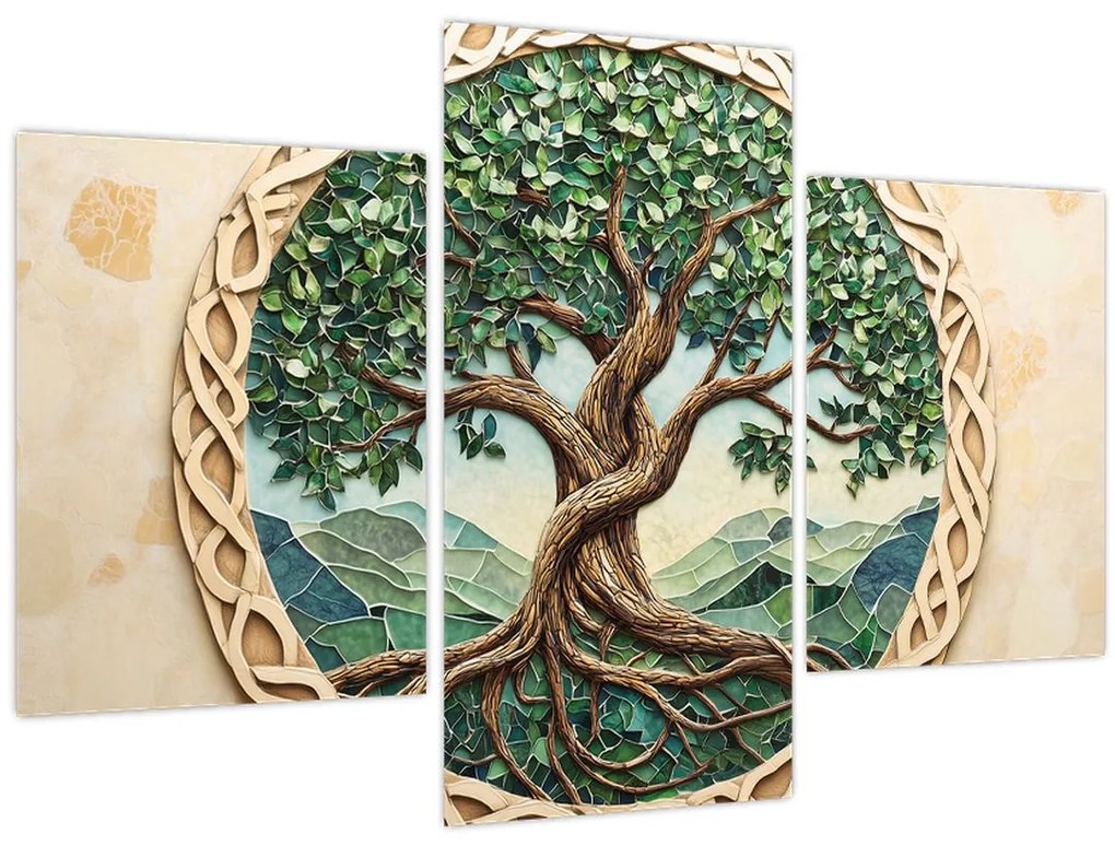 Tablou – Arborele vieții împletit (90x60 cm)