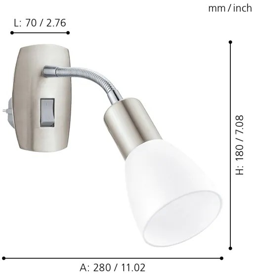 EGLO 92935 - Aplica perete in priza DAKAR 3 1xE14/25W