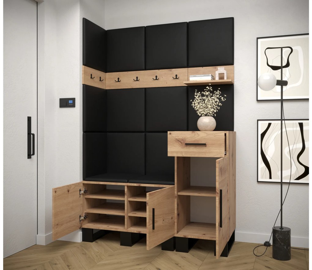 Set mobilier pentru hol Amanda 10 (Stejar artisan + gri închis). 1085941