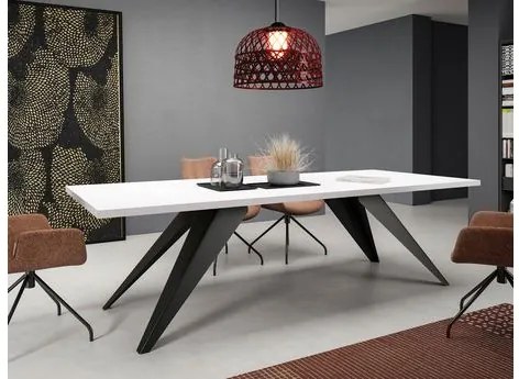 Masă sufragerie extensibilă Awalean 140 (Negru + Negru molet) (pentru 6-10 persoane). 1105359