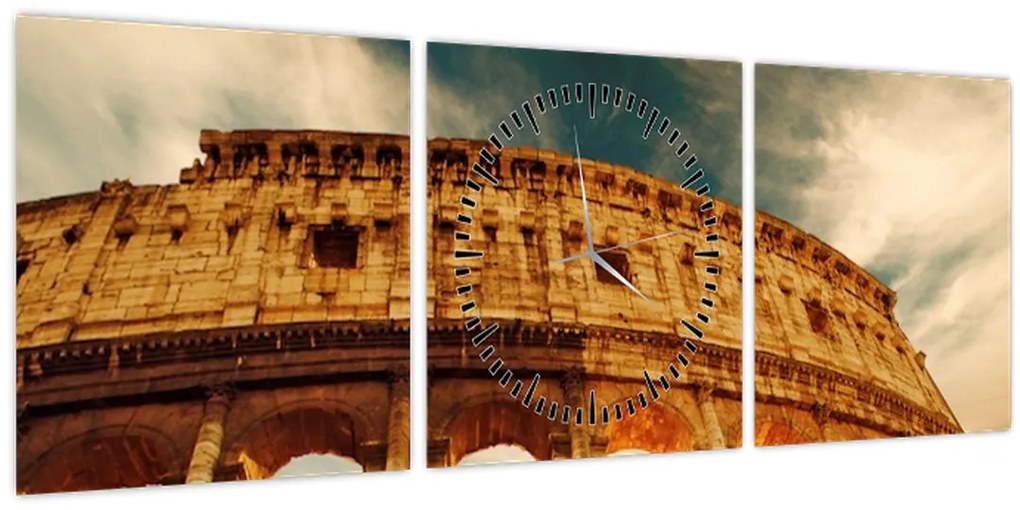 Tablou - Colosseum roman (cu ceas) (90x30 cm)