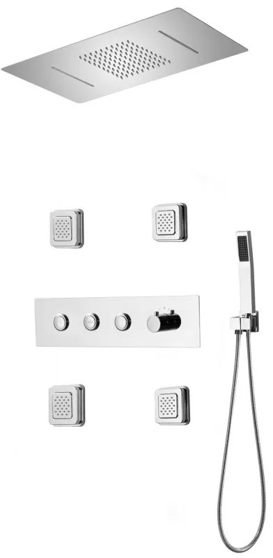 Mexen Soler set de duș încastrat, crom - 7601-04-00