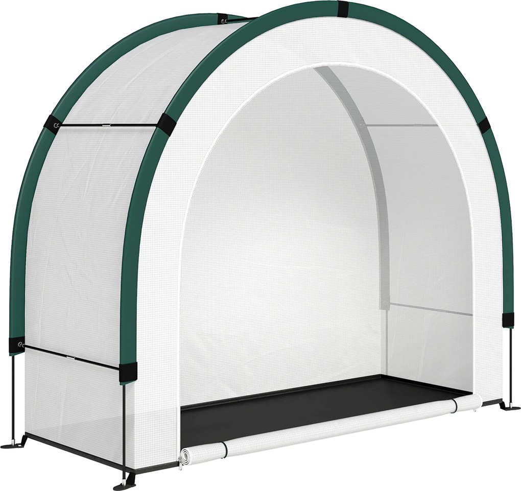 Outsunny Seră cu partea superioară curbată, seră din folie pliabilă 200 x 80 x 164 cm Verde | Aosom Romania