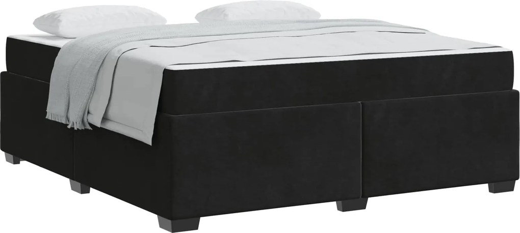 vidaXL Cadru de pat cu saltea Negru 180 x 200 cm țesătură