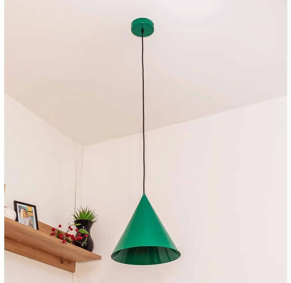 Pendul cu cablu ETNA II, 1xE27/15W/230V, Ø25 cm, verde