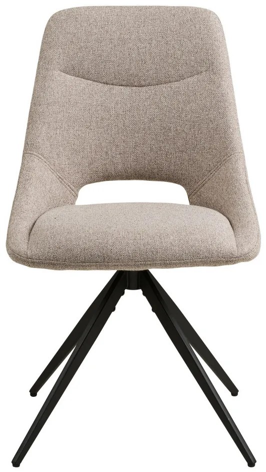 Scaun de dining Dokka cu rotire, culoare nisip, picioare negre