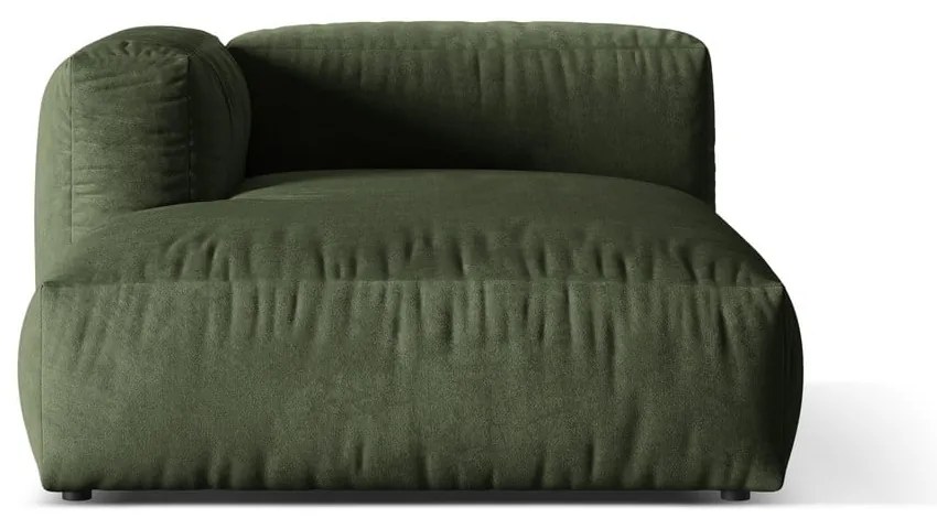 Modul pentru canapea modulară verde cu tapițerie din catifea (cu colț pe partea stângă) Martina – Micadoni