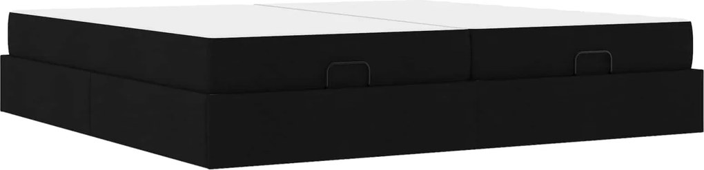 vidaXL Cadru de pat cu saltea cu saltea 2 pcs Negru țesătură