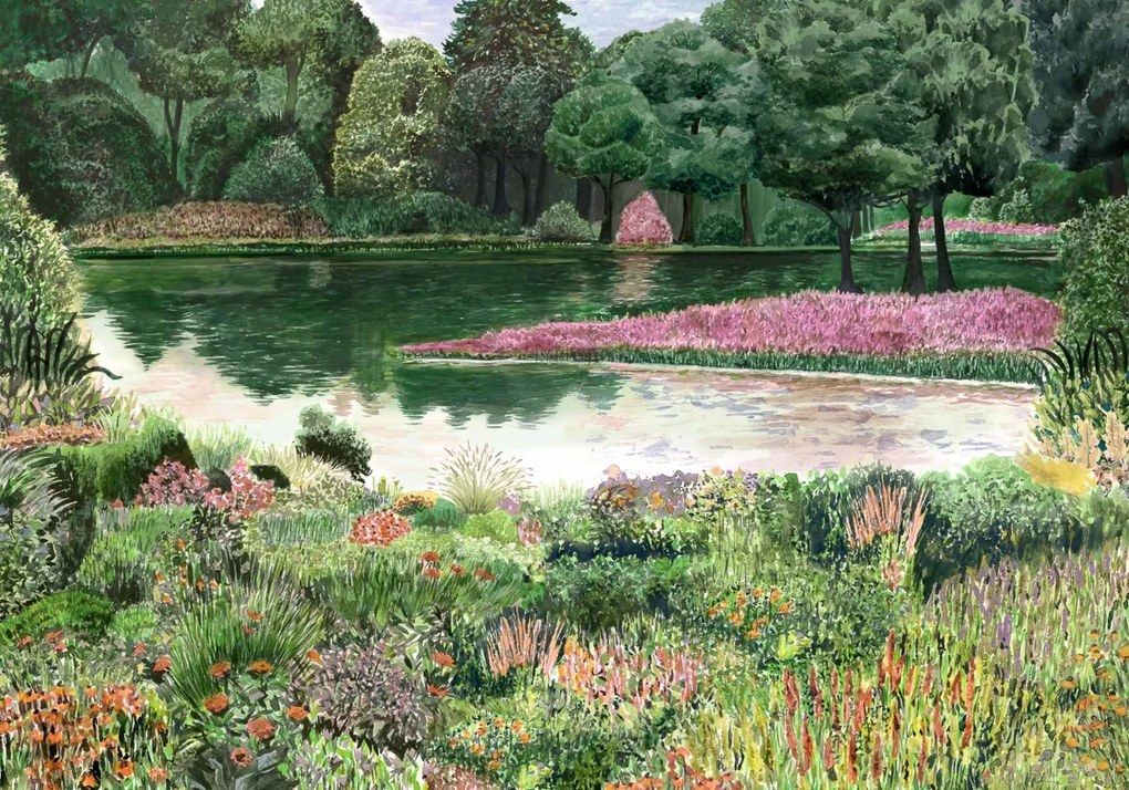 Tapet lavabil Jardín del Espejo, Primavera, Coordonne
