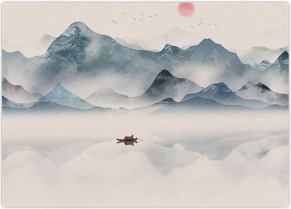 Tablou - Valea munților albaștri (70x50 cm)