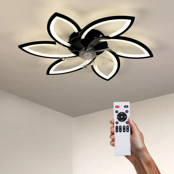 Brilagi-LED Lampă cu ventilator, dimabilă LED/50W/230V 3000-6500K negru+DO