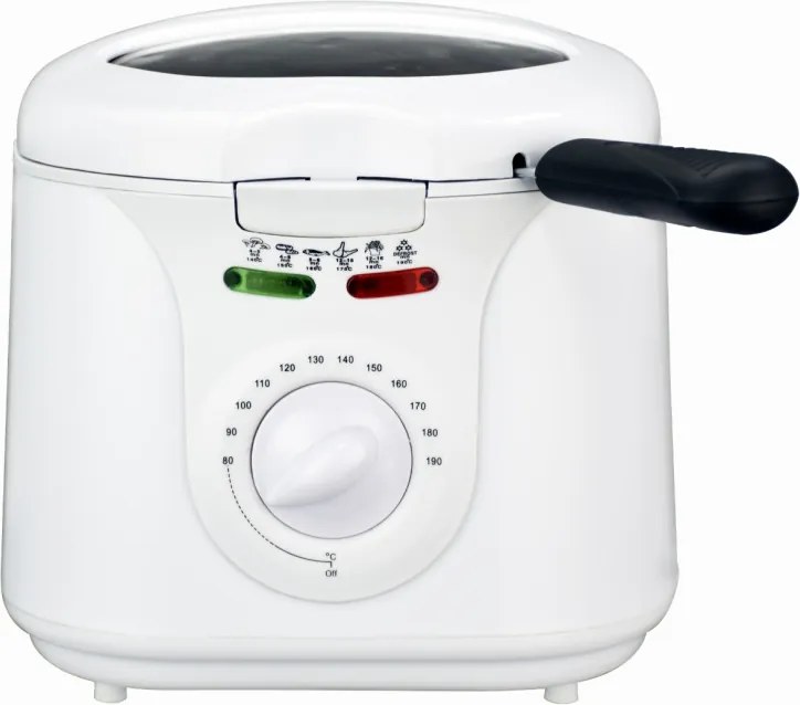 Friteuza Elite EDFF-1290W, 1300 W, 2 L, 80-190°C, Fereastra de vizualizare, Cool Touch, Alb