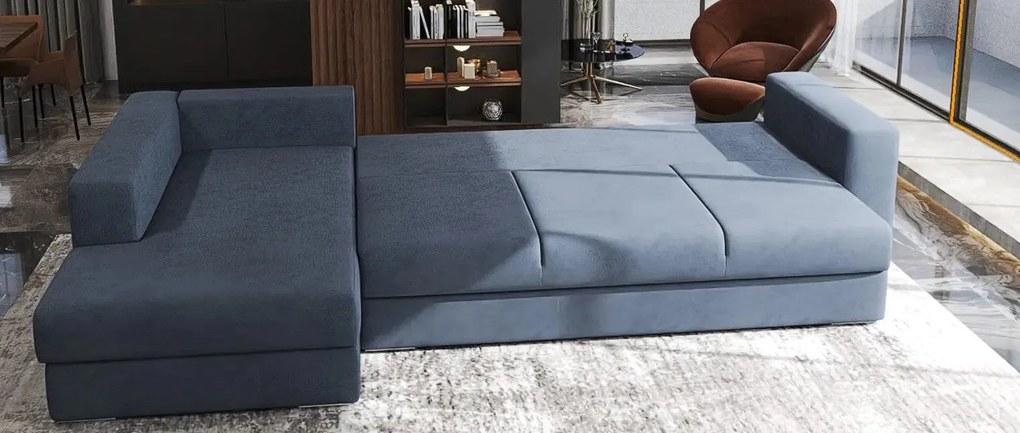 Colțar extensibil dumonde cu ladă de depozitare si sezut confortabil din spuma high-density, Gloria Enjoy Antracit 320x183 cm