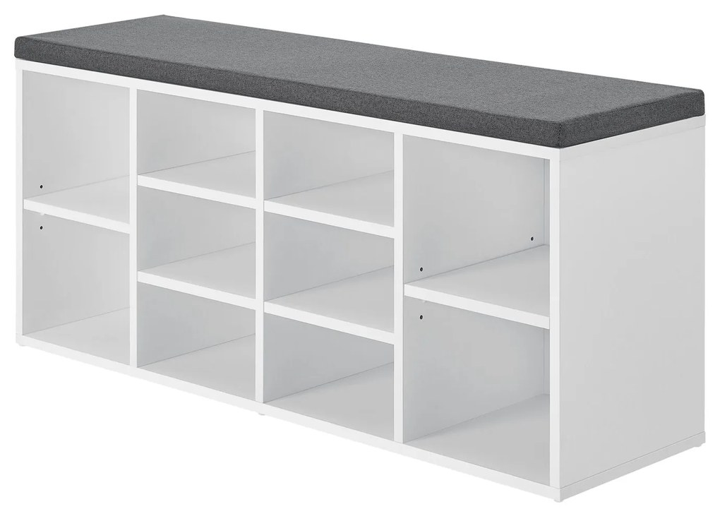 Suport pantofi cu captuseala 104 x 30 x 48 cm alb
