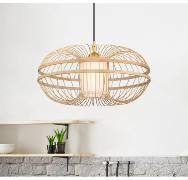 Lustră pe cablu Westinghouse 61255 TULCEA 1xE27/60W/230V bambus