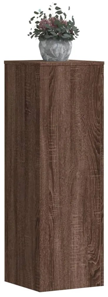 vidaXL Suporturi plante 2 buc. stejar maro 33x33x100 cm lemn prelucrat