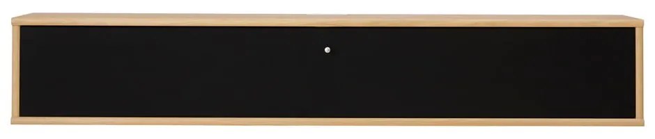 Comodă TV neagră/în culoare naturală cu aspect de lemn de stejar 133x22 cm Mistral – Hammel Furniture