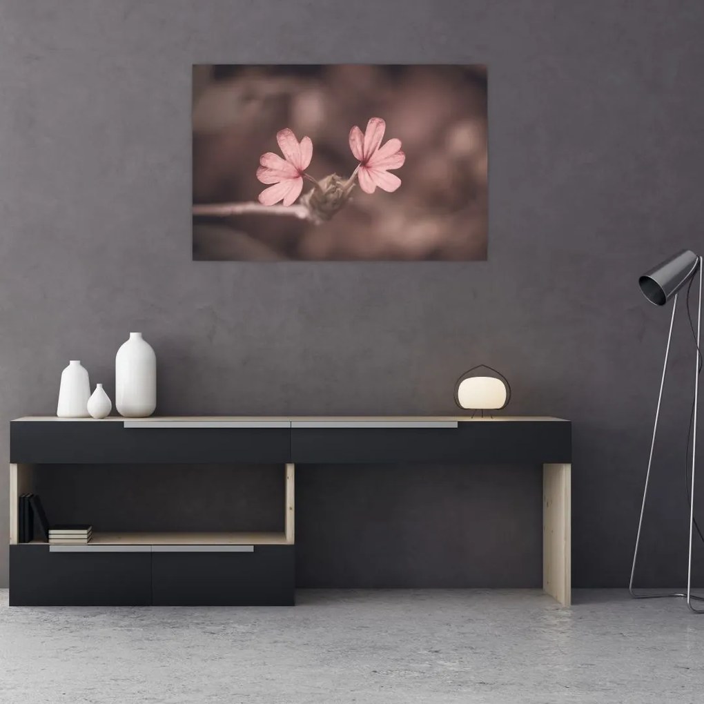 Tablou cu floare roz (90x60 cm)