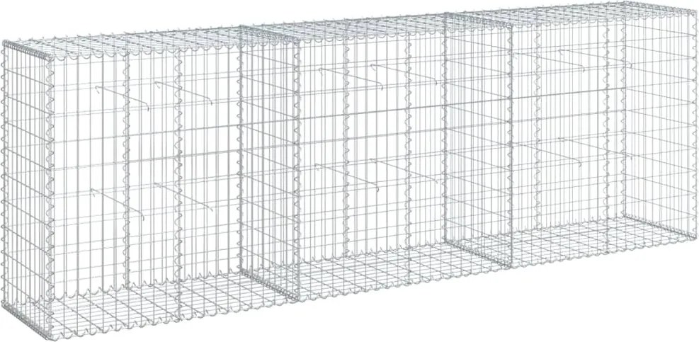 vidaXL Coș gabion cu capac, 300x50x100 cm, fier galvanizat