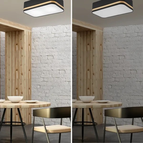 Plafonieră SIRJA SQUARE STRIPE 2xE27/15W/230V negru/auriu