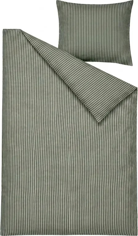 Lenjerie de pat din bumbac SOFT STRIPES verde Dimensiune lenjerie de pat: 70 x 80 cm | 140 x 200 cm