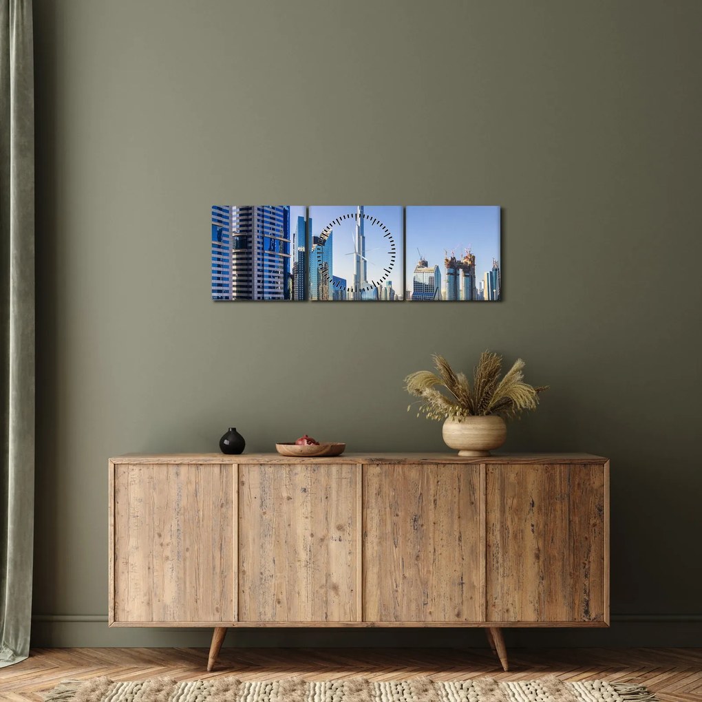Tablou - Dimineața la Dubai (cu ceas) (90x30 cm)