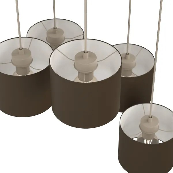 Candelabru suspendat pe cablu ARDEN 5xE27/15W/230V bej/maro