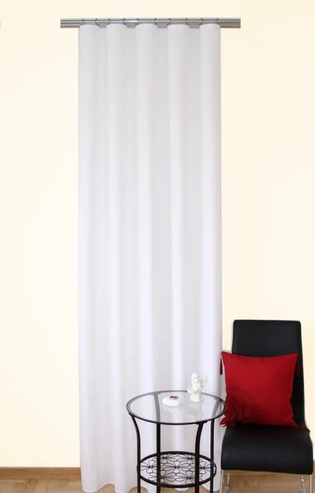 Draperie modernă gata cusută, culoarea albă Lungime: 250 cm
