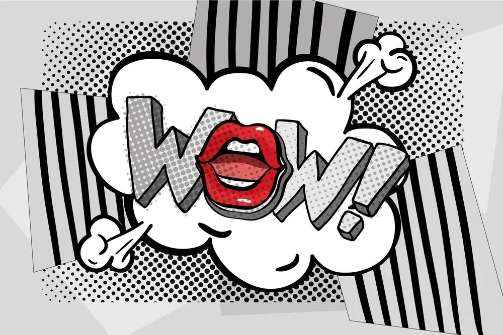Tapet autoadeziv pop art gri elegante - WOW!