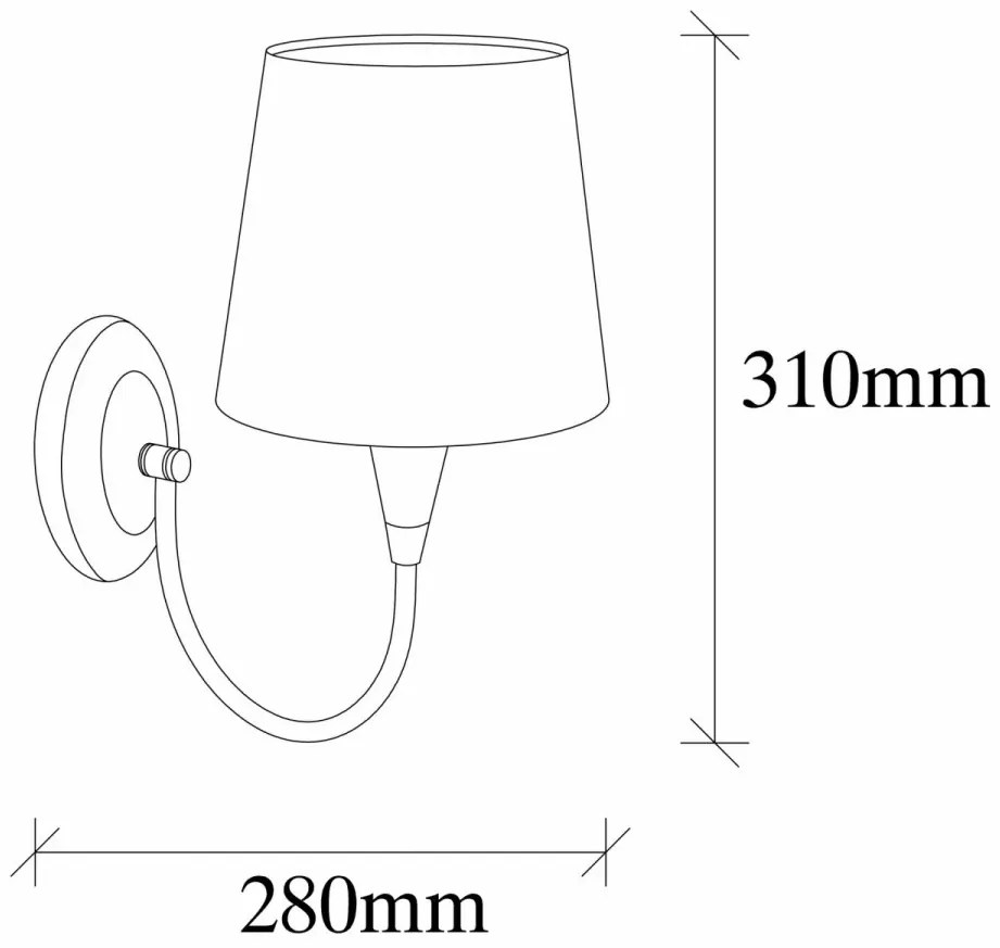 Aplica de Perete Pardo - 3031. , Soclu E27, Max. 40W, Culoare Antic