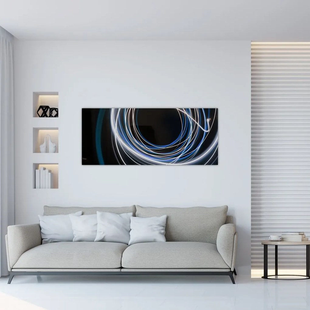 Tabloul cu linii albastre (120x50 cm)
