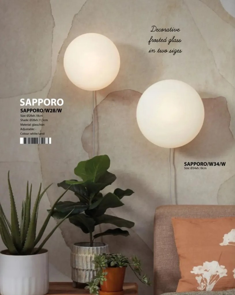 Aplica de perete decorativa Sapporo S sand/alb