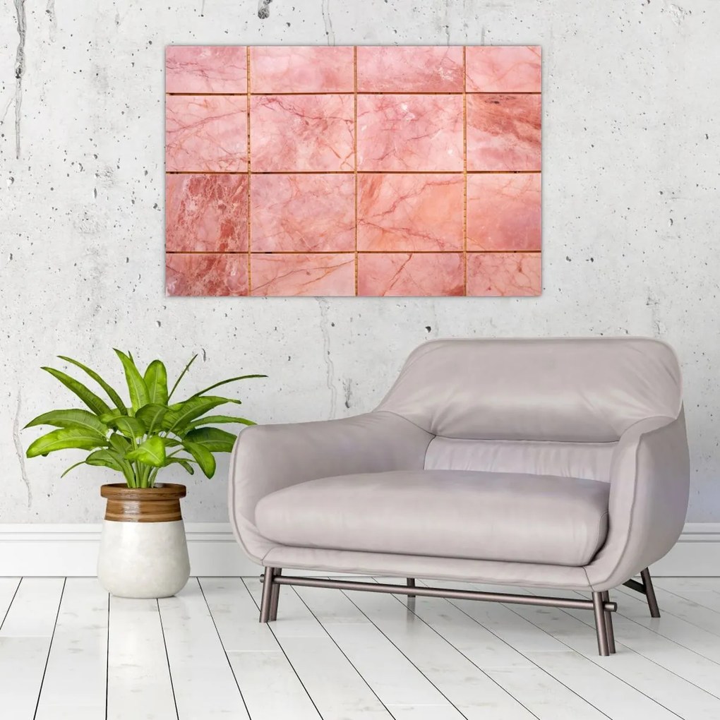 Tablou - Roz, gresie marmorată (90x60 cm)