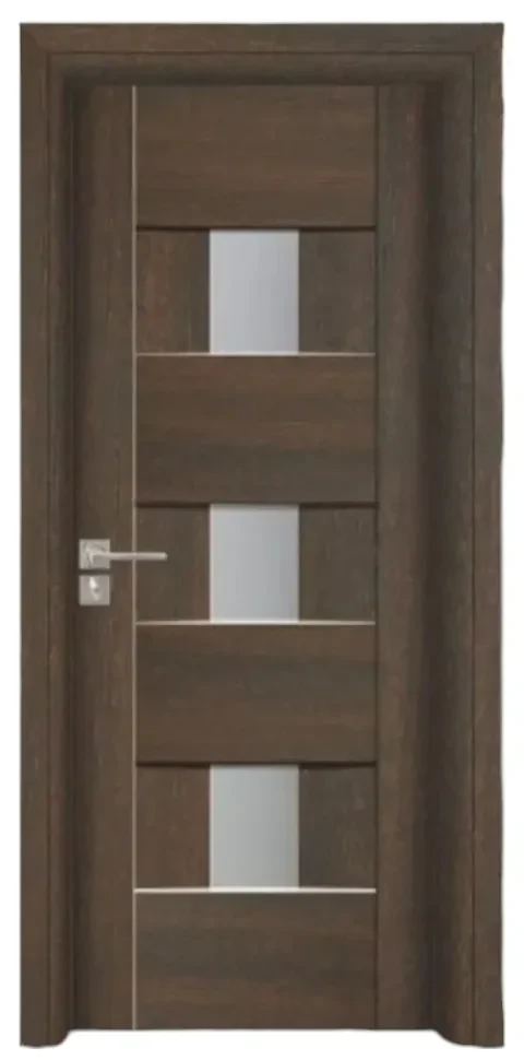 Usa Interior din MDF Novo Doors ND06 LUX PREMIUM, Cadru din Lemn Masiv, KIT COMPLET, Toc Reglabil de 10 CM INCLUS, Plinta pe Ambele Parti (Culoare: