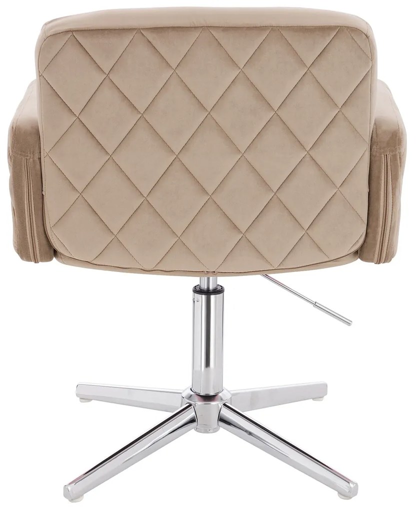 HR802CROSS Scaun Latte din Catifea cu Bază Cromata