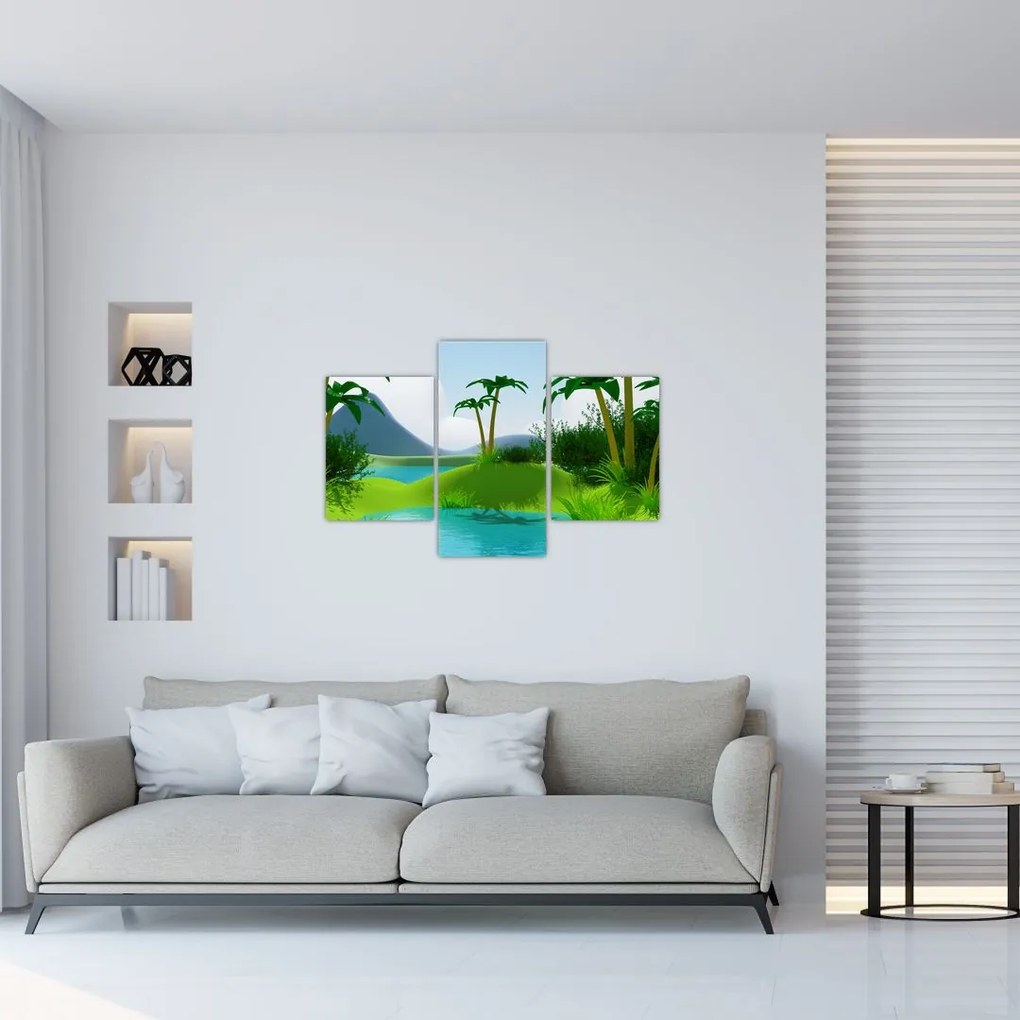 Tablou - Lac în junglă (90x60 cm)