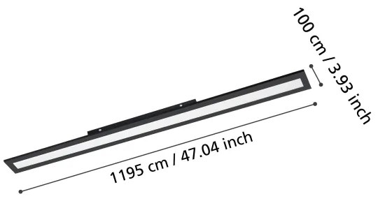 Plafonieră LED Eglo 900822 SALOBRENA LED/38W/230V 120x10 cm negru