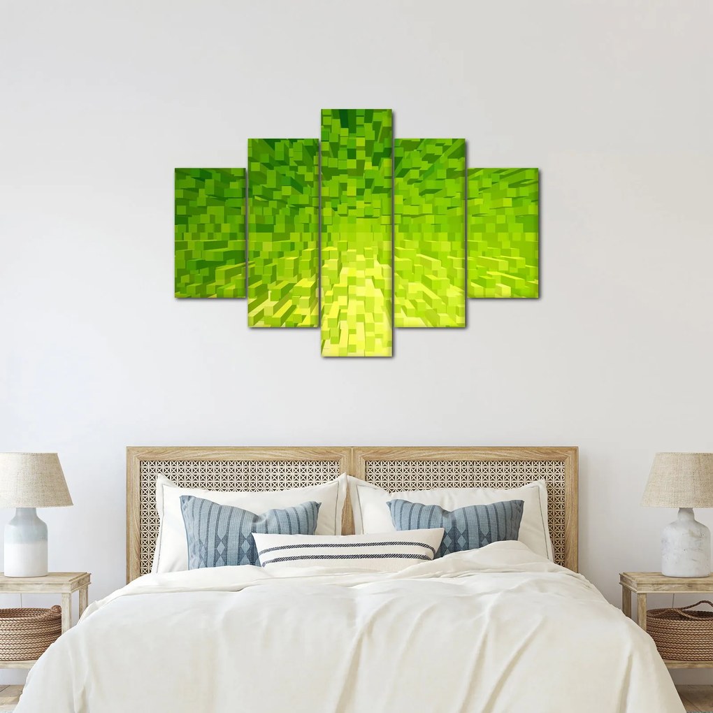 Tabloul cuburilor galbenverzui (150x105 cm)