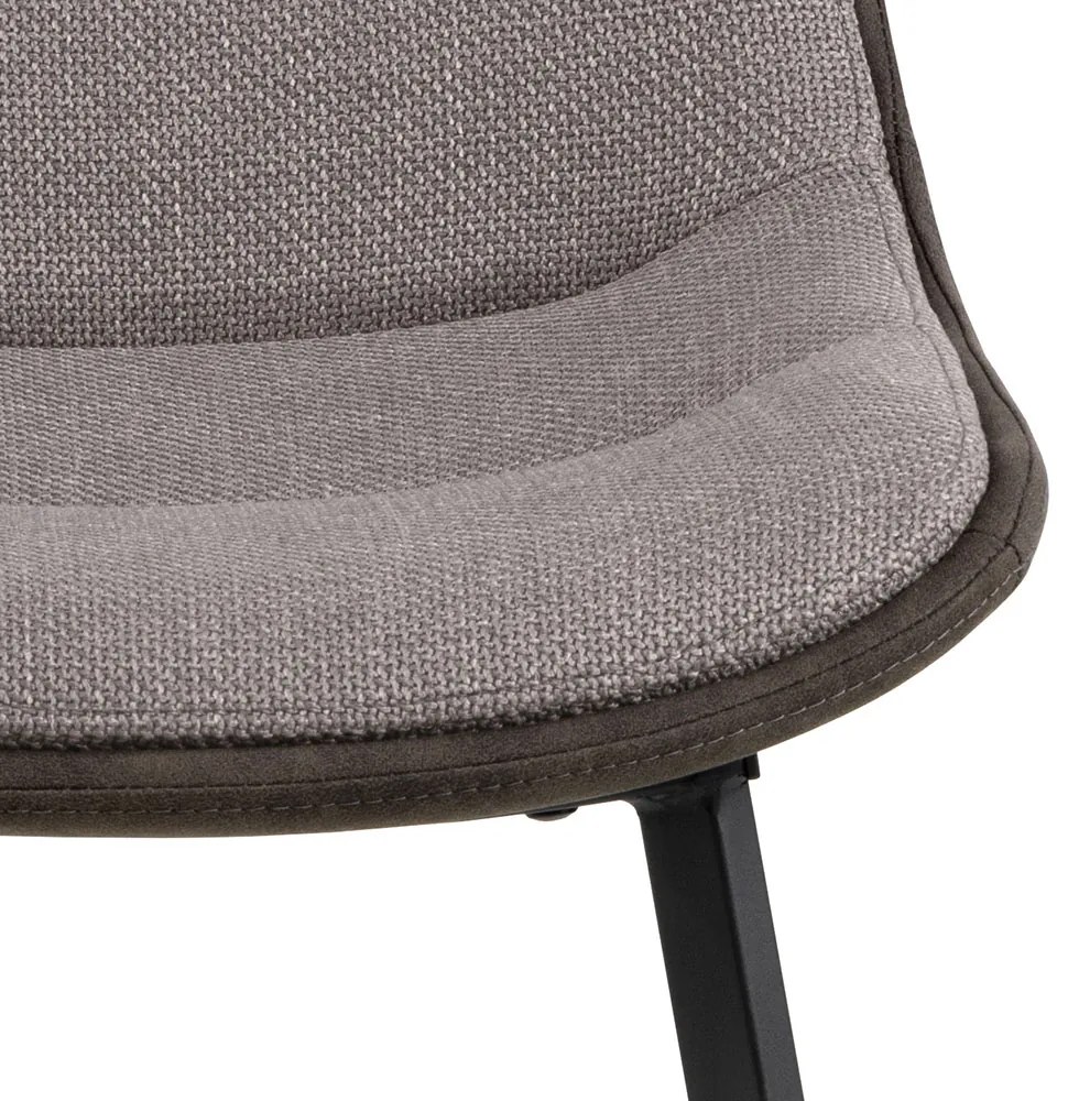 MAZZONI EXPORT IDA Taupe Gri Deschis/Antracit Maro (material Basel 34/Preston 96) - SCAUN TAPIȚAT MODERN PENTRU SALON/SUFRAGERIE LOFT