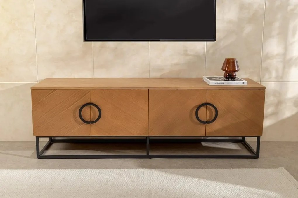 Comoda TV GRANDEZZA 180cm stejar natural
