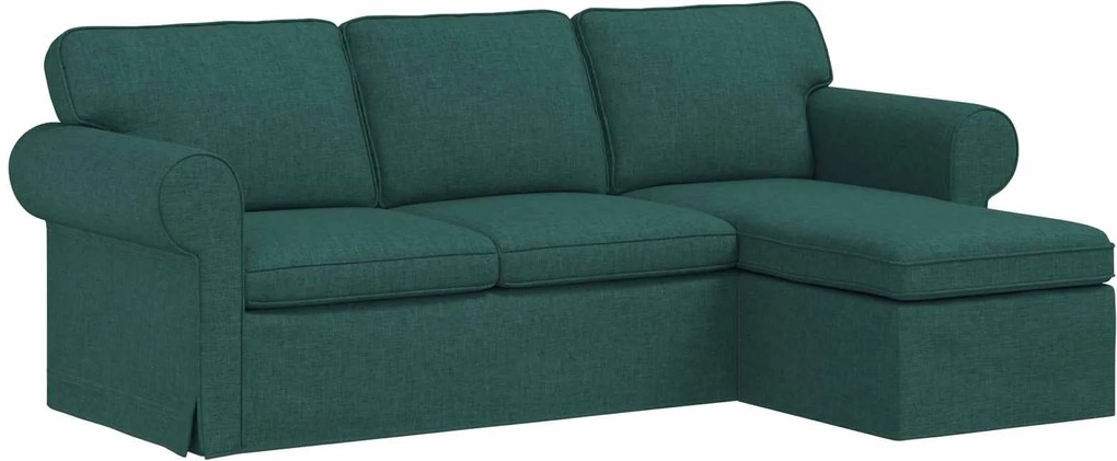 vidaXL Canapea Verde închis 215 x 138 x 80 cm țesătură