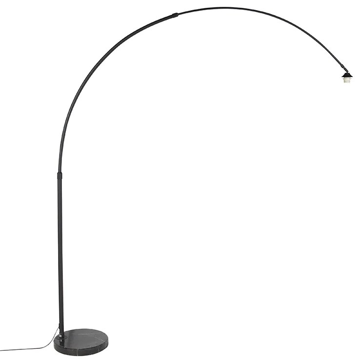 Lampă modernă cu arc negru cu bază de marmură - XXL