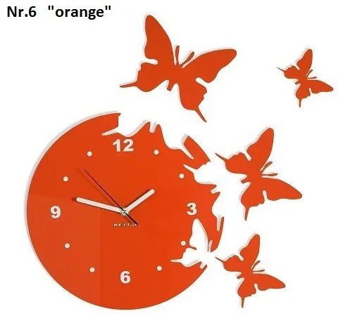 Ceas de perete modern cu fluturi Roz
