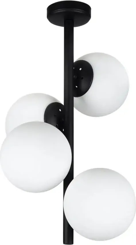 Lustra pendul cu 4 globuri alb-negru homs ro180-11158