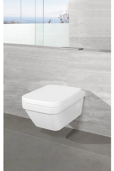 Set vas WC suspendat, Villeroy&amp;Boch Arhitectura, cu capac inchidere lenta, rezervor si clapeta ViConnect