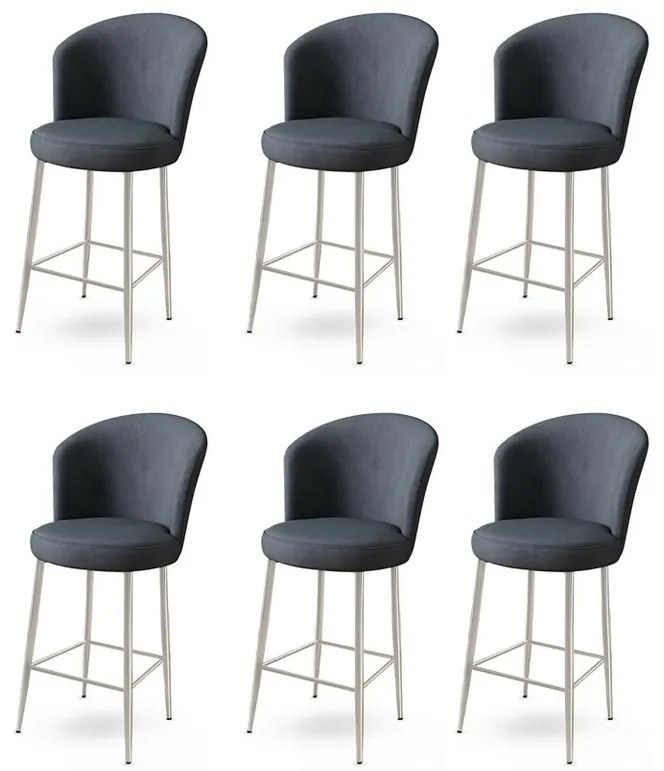 Set de scaune de bar Alte Anthracite și Crom, 6buc., 6 buc.