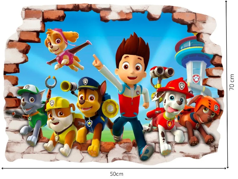 Autocolant de perete "PAW patrol 4" mărimea: 70x50cm