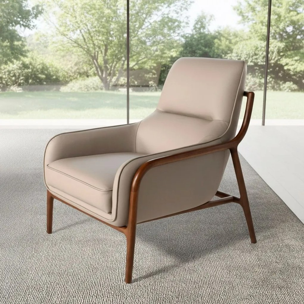 Fotoliu LUX design italian, Piele Naturala, Mink