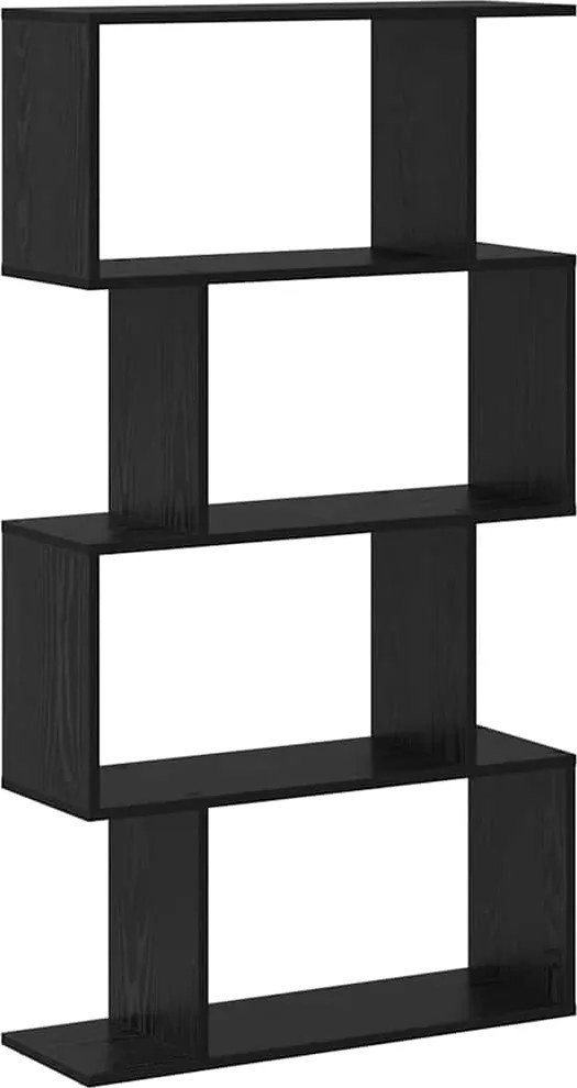 vidaXL Dulap pentru cărți Stejar Negru 70 x 24 x 129 cm Lemn compozit