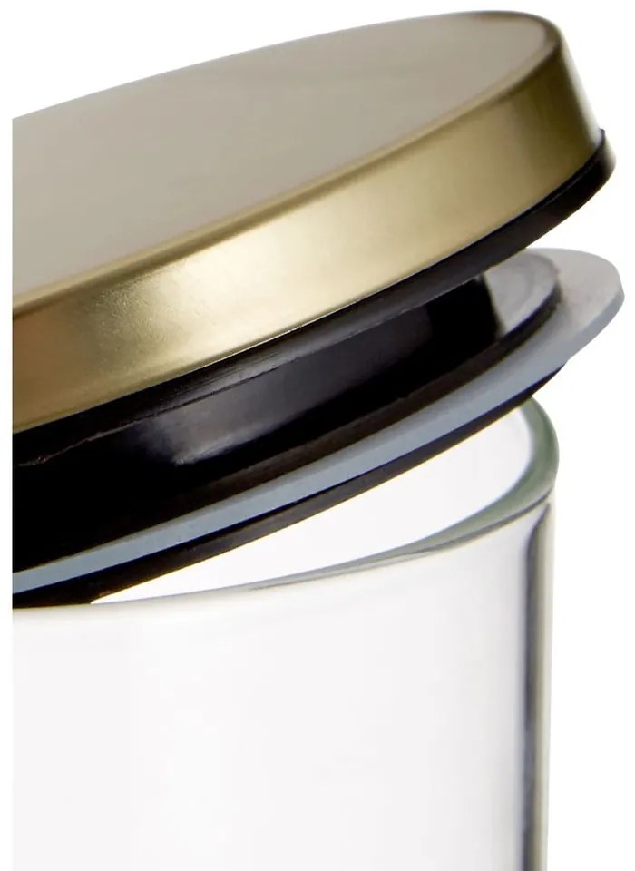 Recipient din sticlă cu capac Premier Housewares, 1,3 l, auriu
